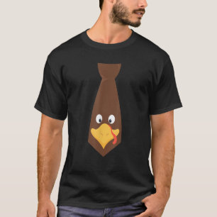 Turkey Face Tie Thanksgiving Toddler Boys Girls Fa T-Shirt