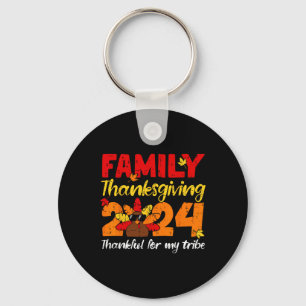 Turkey Family Thanksgiving Thankful For My Tribe G Key Ring