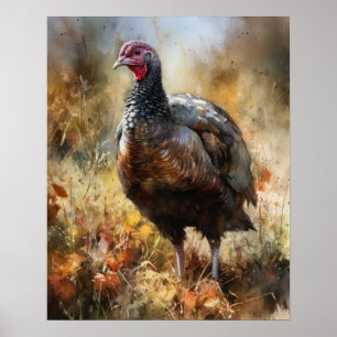 Turkey Farm Animal Art Print Poster