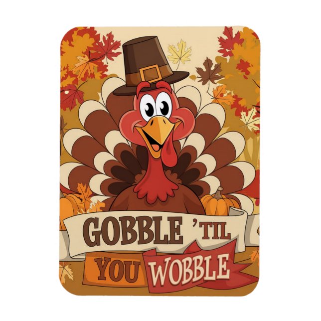 Turkey feast thanksgiving magnet (Vertical)