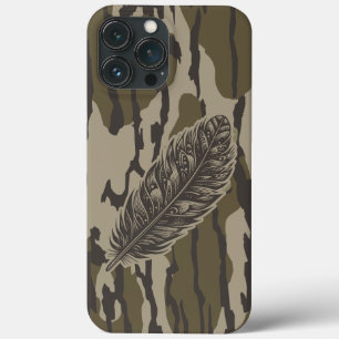 Turkey Feather Bottom Lands Camo Forest iPhone 13 Pro Max Case