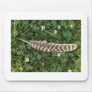 Turkey Feather in Clovers Mouse Pad
