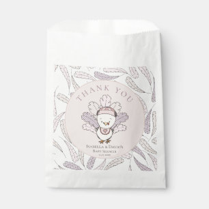Turkey & Feathers Fall Girl Baby Shower Thank You Favour Bag