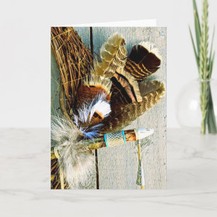 Turkey Feathers Folded Greeting Card