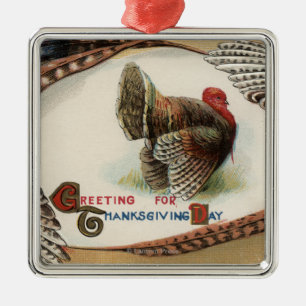 Turkey Feathers Metal Tree Decoration
