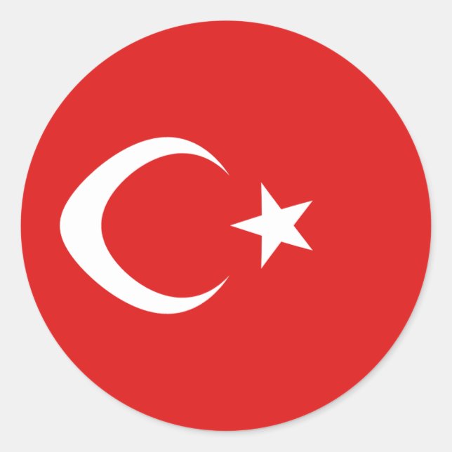 Turkey Fisheye Flag Sticker (Front)
