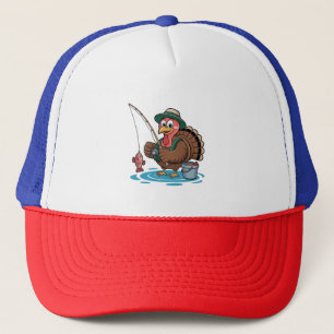 Turkey Fishing Thanksgiving Turkey Fisherman Trucker Hat