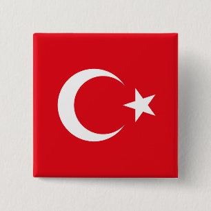 Turkey Flag 15 Cm Square Badge