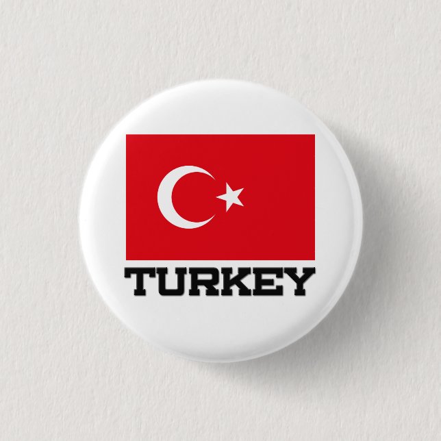 Turkey Flag 3 Cm Round Badge (Front)