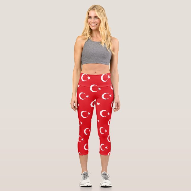 Turkey Flag Capri Leggings (Front)