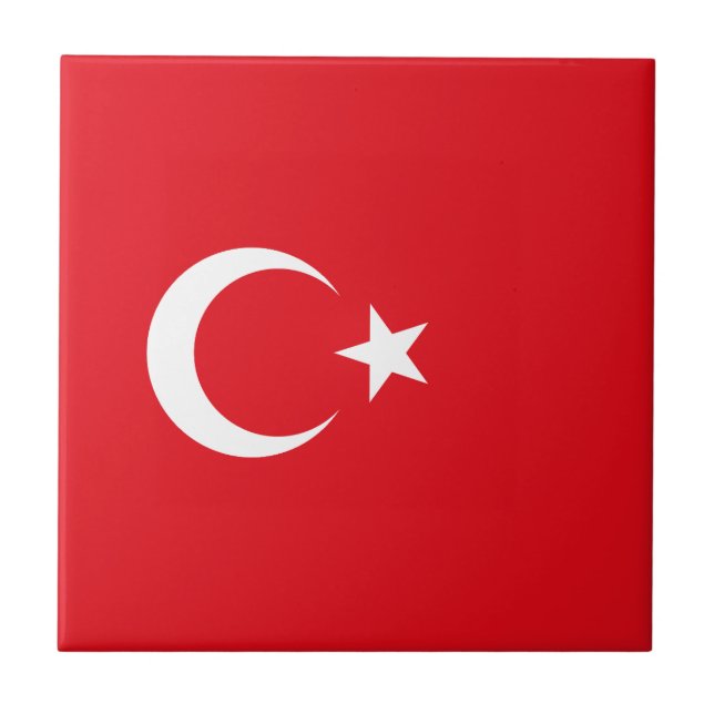 Turkey Flag Ceramic Tile (Front)