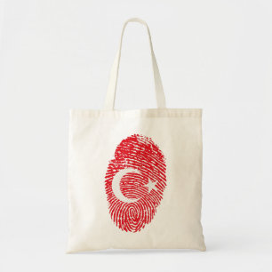 Turkey Flag Fingerprint Country Pride Identity Tote Bag