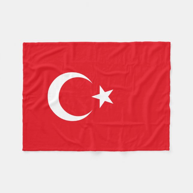 Turkey Flag Fleece Blanket (Front (Horizontal))
