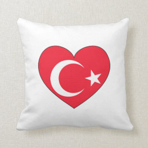 Turkey Flag Heart Cushion