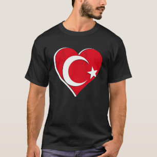 Turkey Flag Heart  Istanbul Ankara Türkiye  Proud  T-Shirt