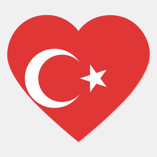Turkey Flag Heart Sticker (Front)
