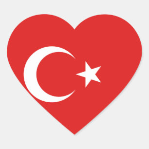 Turkey Flag Heart Sticker