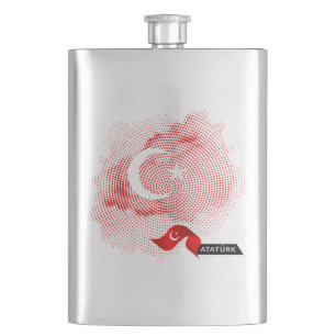 Turkey flag hip flask