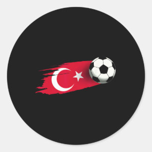 Turkey Flag Jersey Turkish Soccer Team Turkish  Classic Round Sticker