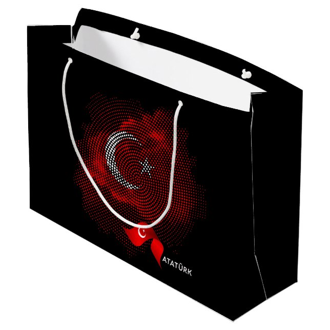 Turkey flag large gift bag (Back Angled)