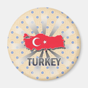 Turkey Flag Map 2.0 Magnet