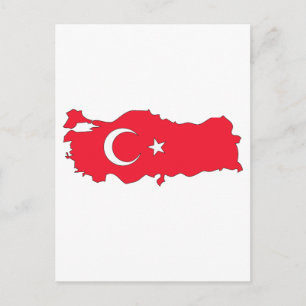 Turkey flag map postcard