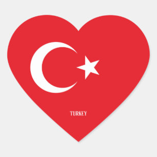 Turkey Flag Patriotic Heart Sticker