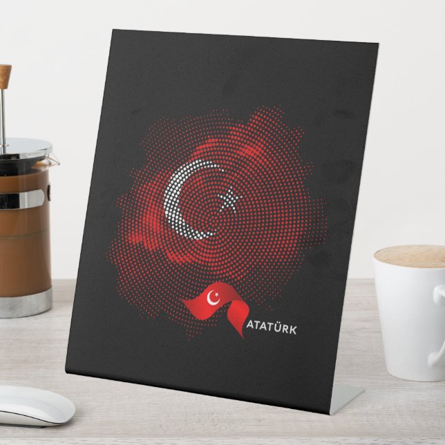 Turkey flag pedestal sign (In SItu)