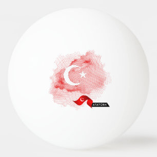 Turkey flag ping pong ball