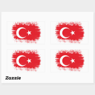 Turkey flag  rectangular sticker