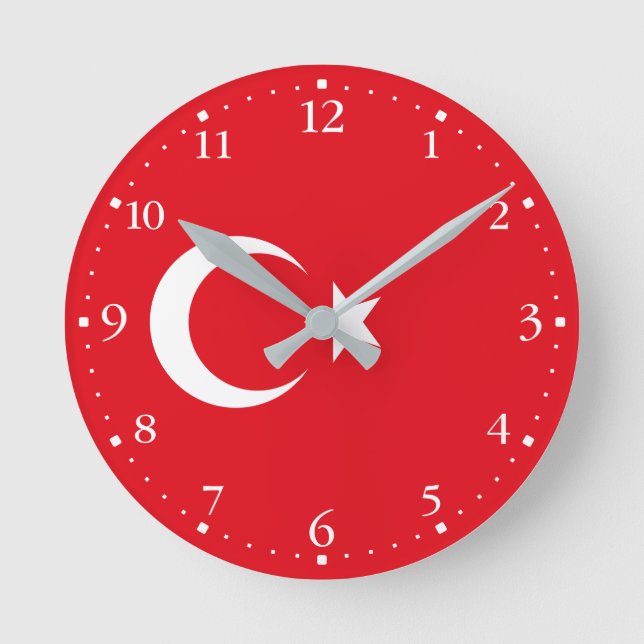 Turkey Flag Round Clock (Front)