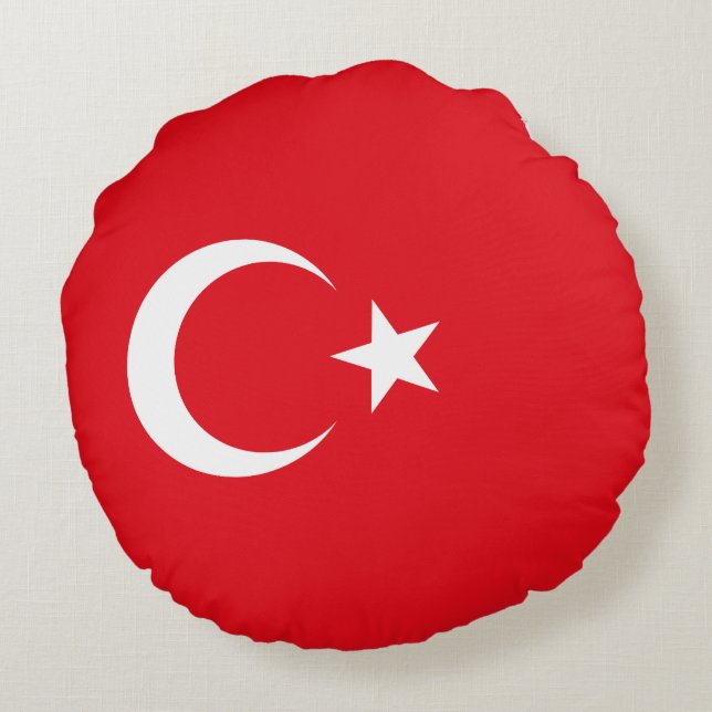Turkey Flag Round Cushion (Back)