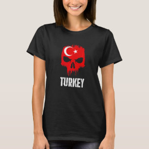 Turkey Flag Skull Turkish Pride Patriotic T-Shirt