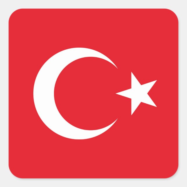 Turkey Flag Square Sticker (Front)
