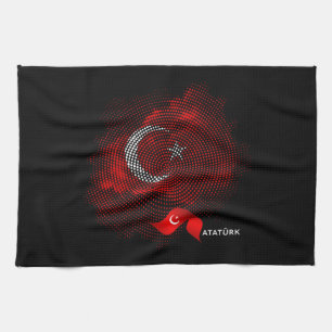 Turkey flag tea towel