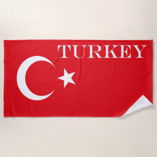 Turkey flag Turkish Beach Towel