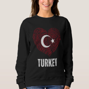 Turkey Flag Turkish Flag Turkey DNA Turkey Heart Sweatshirt