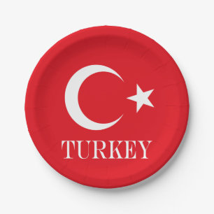 Turkey flag Turkish Paper Plate