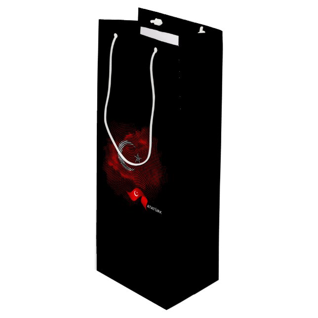 Turkey flag wine gift bag (Front Angled)