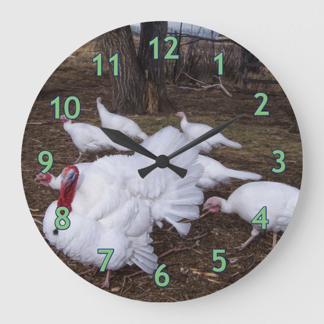 Turkey Flock Large Clock (Front)