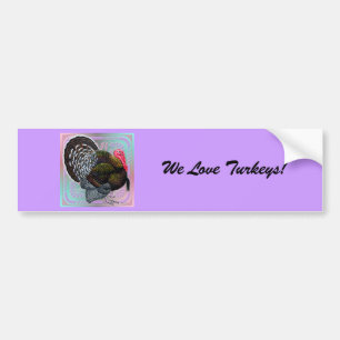 Turkey:  Floral Bronze Tom Bumper Sticker
