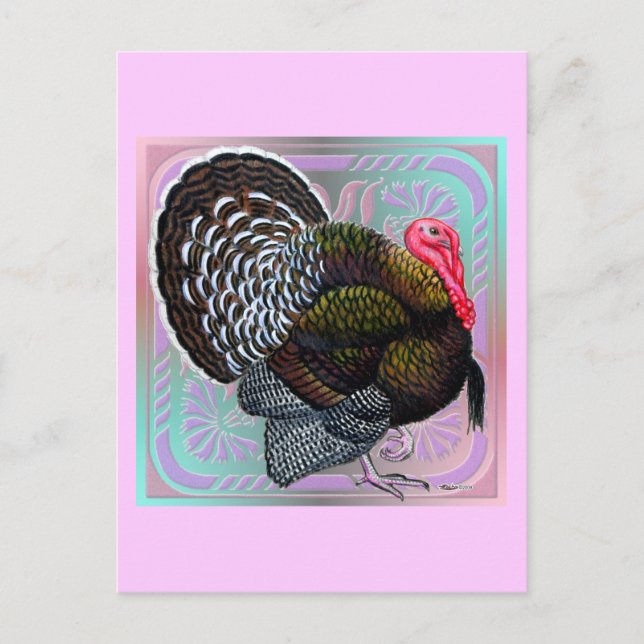 Turkey:  Floral Bronze Tom Postcard (Front)