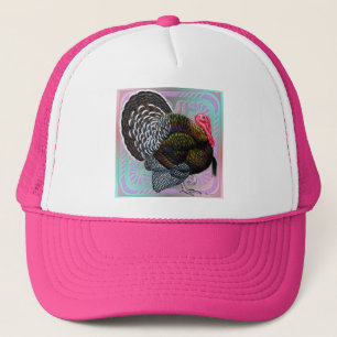 Turkey: Floral Bronze Tom Trucker Hat