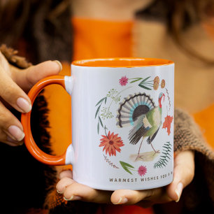 Turkey floral Thanksgiving  Mug