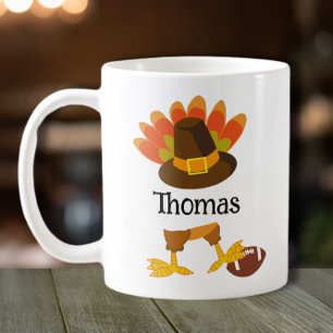Turkey Football Thanksgiving Cartoon  Coffee Mug