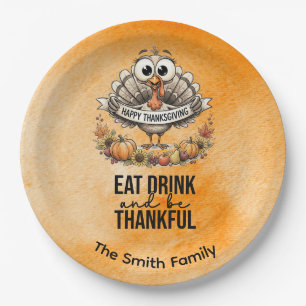 Turkey for thanksgiving paper plate