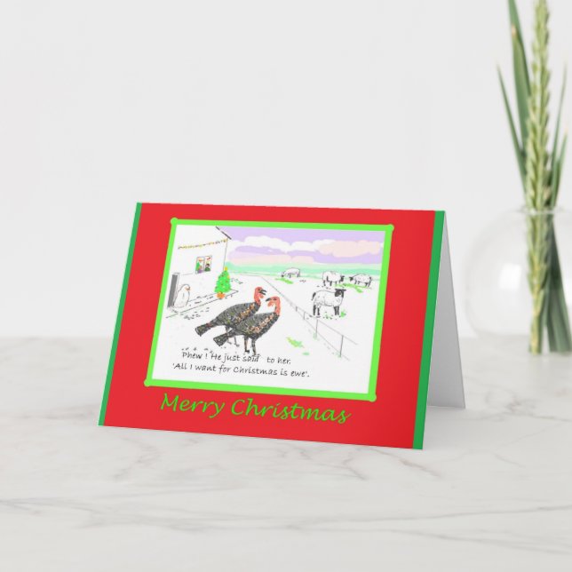 Turkey  funny customisable Christmas card (Front)