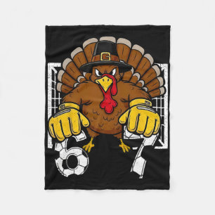 Turkey Goalie Soccer 67 Six Seven 6 7 Thanksgiving Fleece Blanket