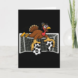 Turkey Goalie Soccer 67 Six Seven Boys Thanksgivin Card