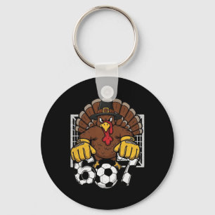 Turkey Goalie Soccer 67 Six Seven Boys Thanksgivin Key Ring